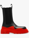 Tire Chelsea Boots Black Red - BOTTEGA VENETA - BALAAN.