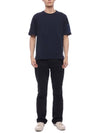 Cotton Short Sleeve T-Shirt Navy - THOM BROWNE - BALAAN 4