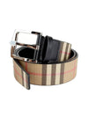 Vintage Check Canvas Leather Belt Archive Beige - BURBERRY - BALAAN.