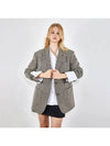 Trendy overfit homespun half-coat wool jacket gray 0064 - VOYONN - BALAAN 2