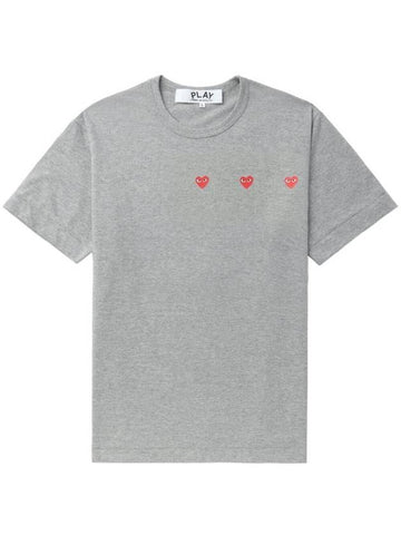 Comme Des Garçons Play Unisex Triple Hearts T-Shirt Clothing - COMME DES GARCONS PLAY - BALAAN 1