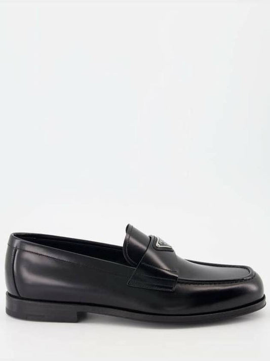 Brushed Leather Loafers Black - PRADA - BALAAN 2