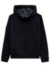 Cotton Fleece Garment Dyed Zip Up Hoodie Black - STONE ISLAND - BALAAN 7