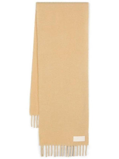 Paris Logo Patch Fringe Muffler Mustard - AMI - BALAAN 1