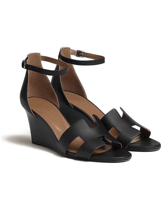 Legend Calfskin Wedge Heel Noir - HERMES - BALAAN 2