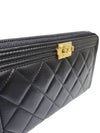 Women s A80288 Black Lambskin Gold Boy Zip Up Long Wallet - CHANEL - BALAAN 8