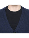 Embroidered Heart Logo Cashmere Cardigan Navy - AMI - BALAAN 8