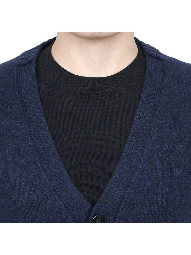 Embroidered Heart Logo Cashmere Cardigan Navy - AMI - BALAAN 8