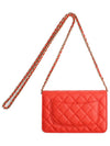 WOC Red Orange Caviar Silver Mini Cross 27th Division - CHANEL - BALAAN 3