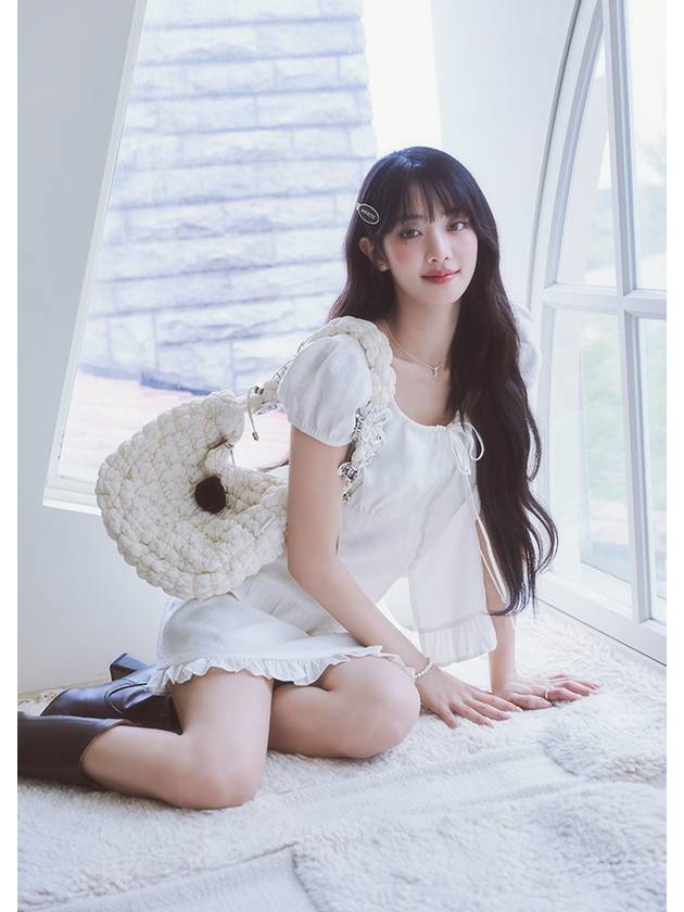 VOLUME SLEEVE RIBBON BLOUSE WHITE - ANOETIC - BALAAN 3