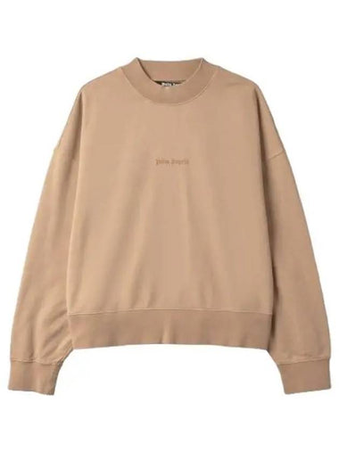 Reverse logo crew neck sweatshirt beige - PALM ANGELS - BALAAN 1