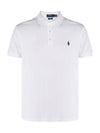 Men's Embroidery Navy Pony Short Sleeve Polo Shirt White - POLO RALPH LAUREN - BALAAN 3