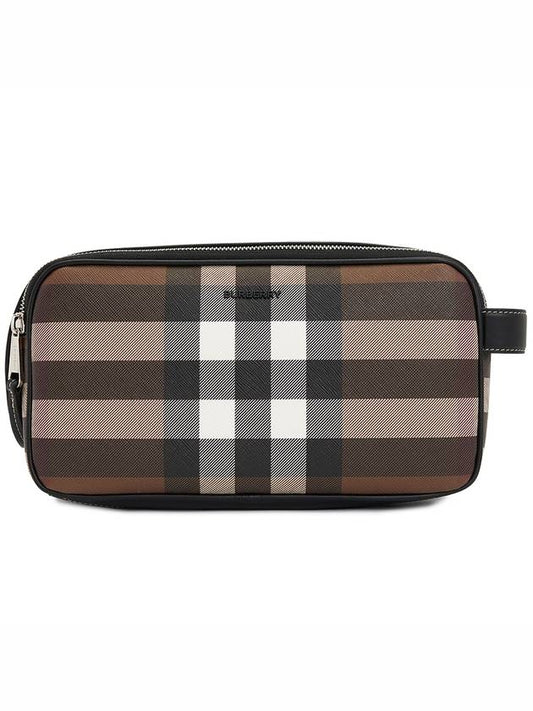 Check Print Beauty Case Brown - BURBERRY - BALAAN 2