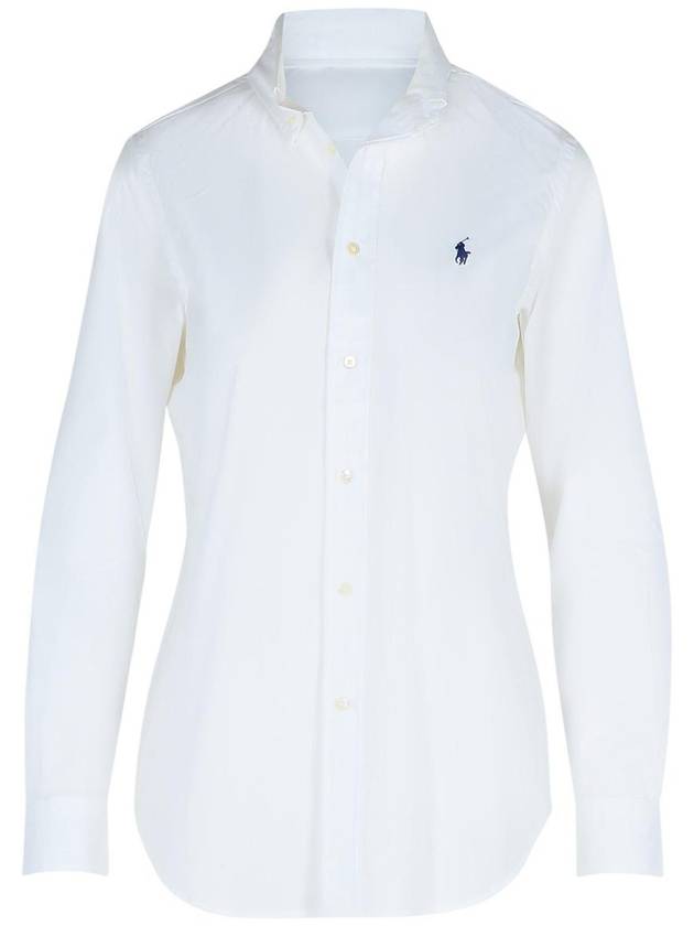 Stretch Slim Fit Long Sleeve Shirt White - POLO RALPH LAUREN - BALAAN 2