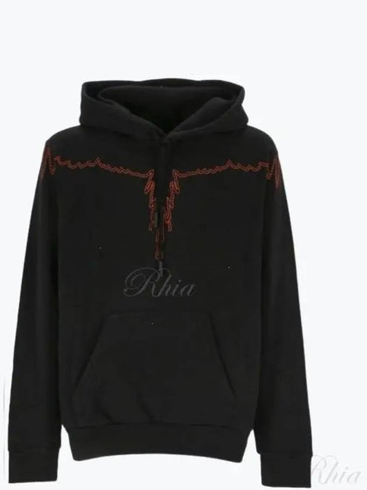 Stitch Wings Regular Hoodie Black - MARCELO BURLON - BALAAN 2