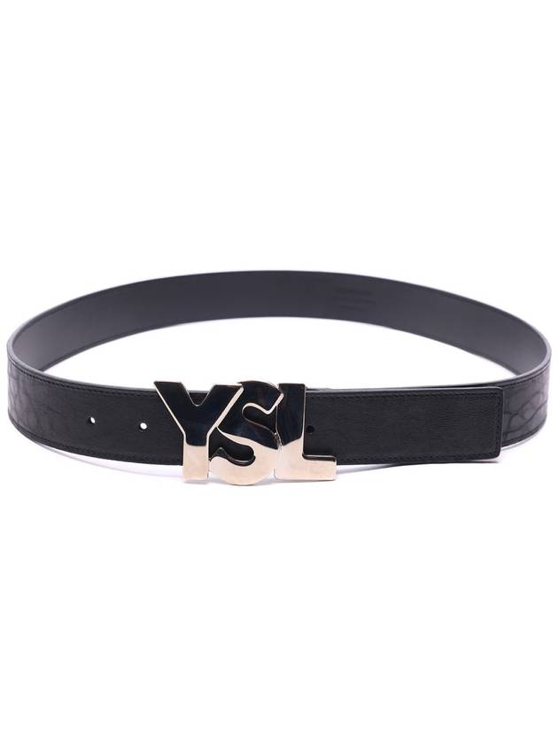 Men's YSL logo belt 274611_AEK0N_1000 - SAINT LAURENT - BALAAN 4