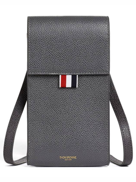 Label Leather Cross Bag Dark Grey - THOM BROWNE - BALAAN 2