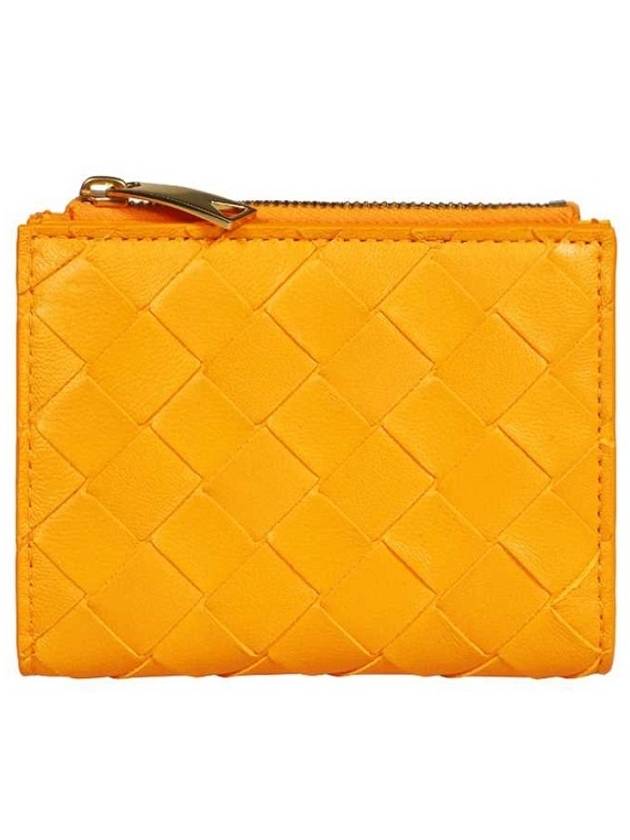 Intrecciato Zipper Small Half Wallet Tangerine - BOTTEGA VENETA - BALAAN 2