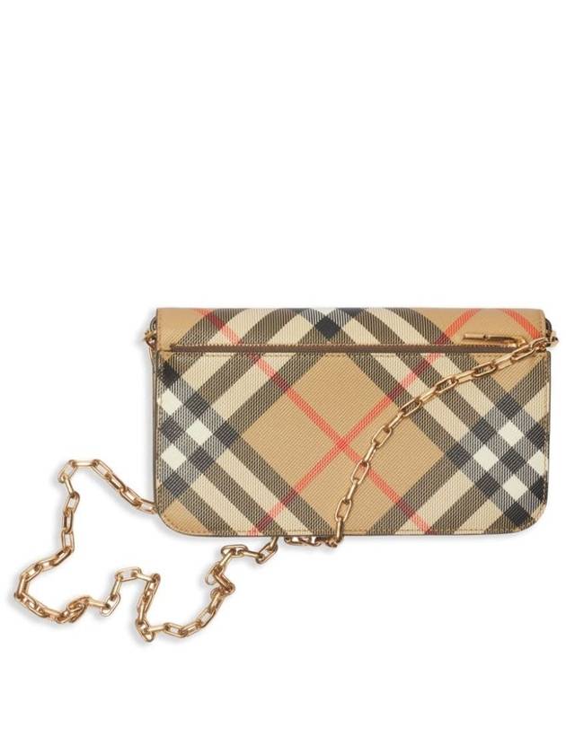 Check Chain Strap Cross Bag Sand - BURBERRY - BALAAN 3