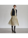 Women's Lace Tiered Printing Shirring DressBeige - MITTE - BALAAN 1