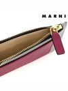 Saffiano Two-Tone Zipper Card Wallet Grey Purple - MARNI - BALAAN 6