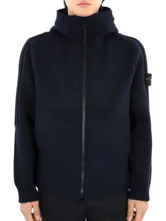 Panno Speciale Primaloft Insulation Technology Shetland Knit Hooded Jacket Marine Blue - STONE ISLAND - BALAAN 2