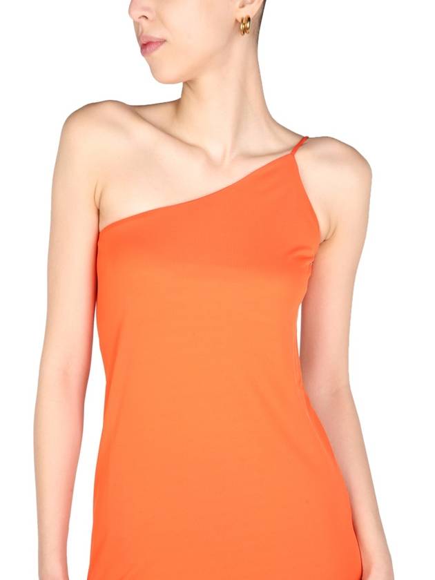 Women's Bodycon One Shoulder Midi Dress Orange - DSQUARED2 - BALAAN 5