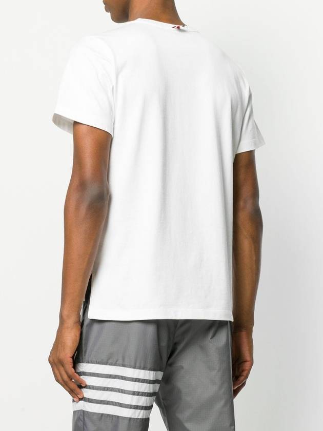 Men's Side Slit Relaxed Short Sleeve T-Shirt White - THOM BROWNE - BALAAN 5