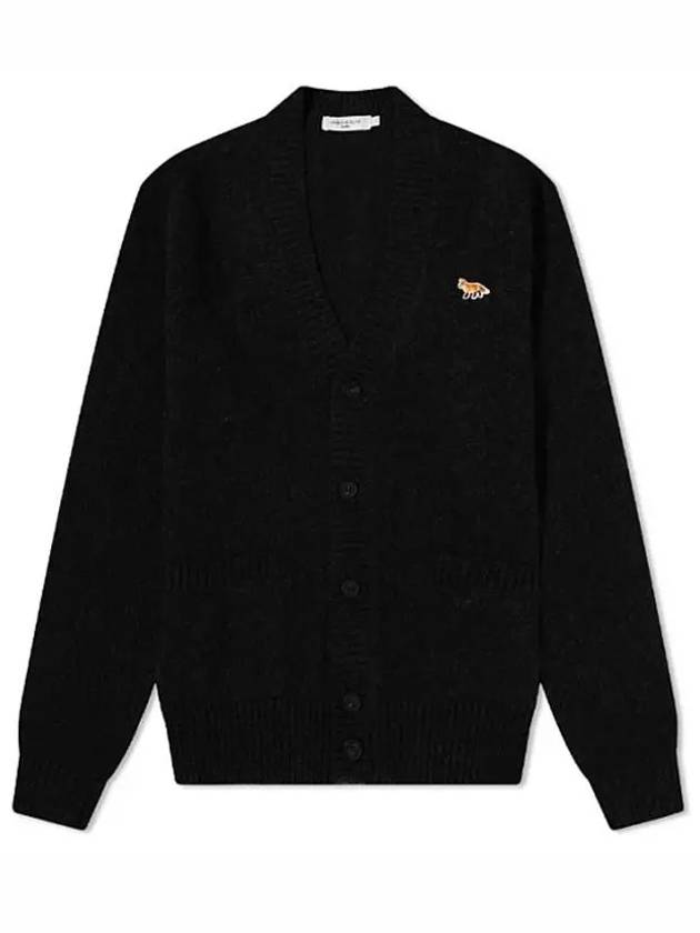 Baby Fox Patch Cosy Cardigan Black - MAISON KITSUNE - BALAAN 3