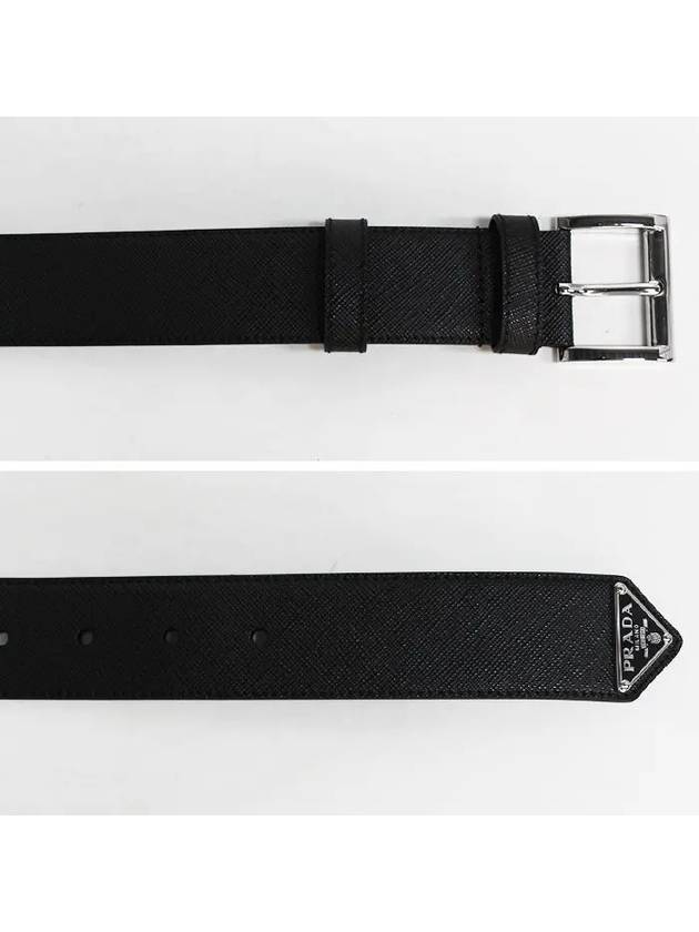 Saffiano Leather Belt Black - PRADA - BALAAN 3