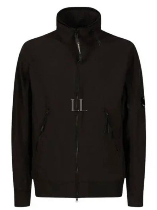 Lens Wappen Soft Shell Zip-Up Jacket Black - CP COMPANY - BALAAN 2