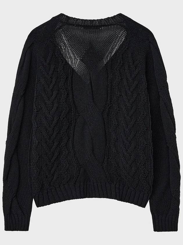 Multi-Cable Overfit Sheer Cardigan Black - NOIRER FOR WOMEN - BALAAN 5