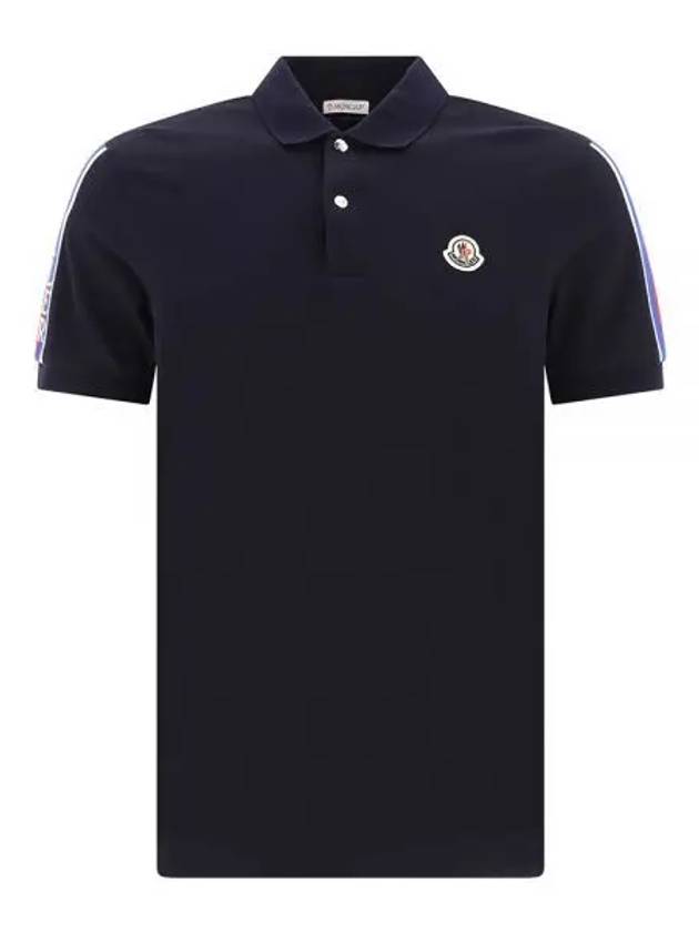 8A00020 899UR 77X Logo Patch Stripe Short Sleeve Pique - MONCLER - BALAAN 1