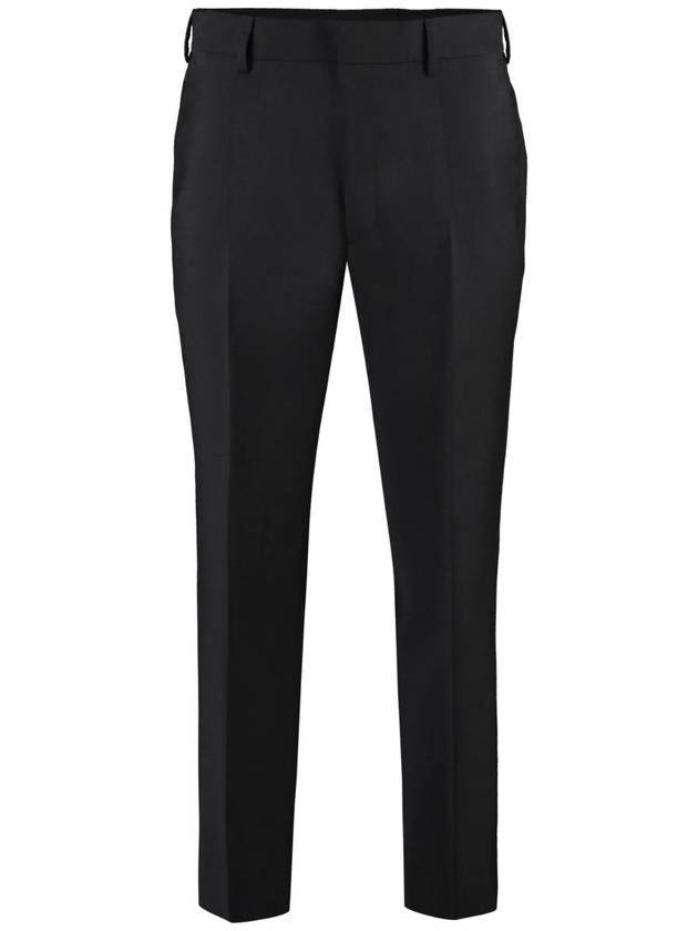 Men's Mohair Wool Straight Pants Black - PRADA - BALAAN 1