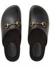 Leather Horsebit Slippers Black - GUCCI - BALAAN.