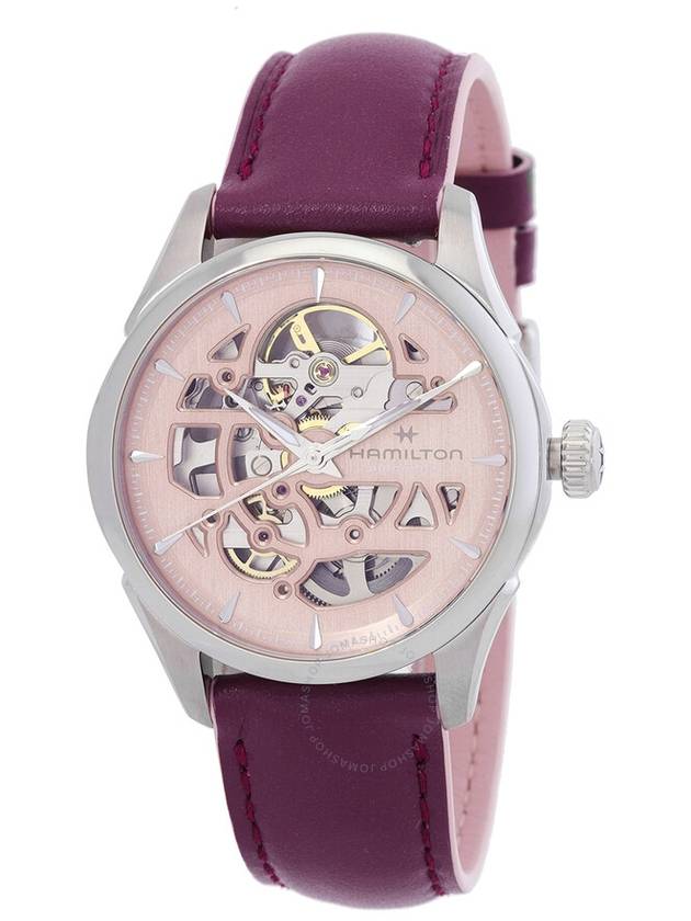 Hamilton Jazzmaster Skeleton Automatic Pink Dial Ladies Watch H32265870 - HAMILTON - BALAAN 1