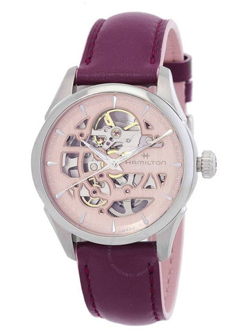 Hamilton Jazzmaster Skeleton Automatic Pink Dial Ladies Watch H32265870 - HAMILTON - BALAAN 1