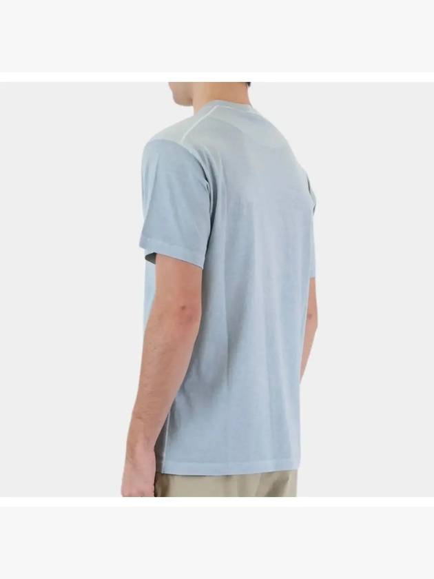 Organic Cotton Short Sleeve T-Shirt Sky Blue - STONE ISLAND - BALAAN 6