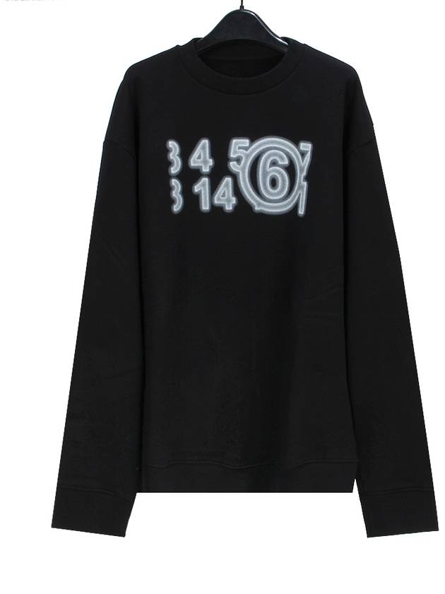 Number Logo Cotton Sweatshirt Black - MAISON MARGIELA - BALAAN 2