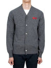 Double Heart V-neck Cardigan Grey - COMME DES GARCONS - BALAAN 2