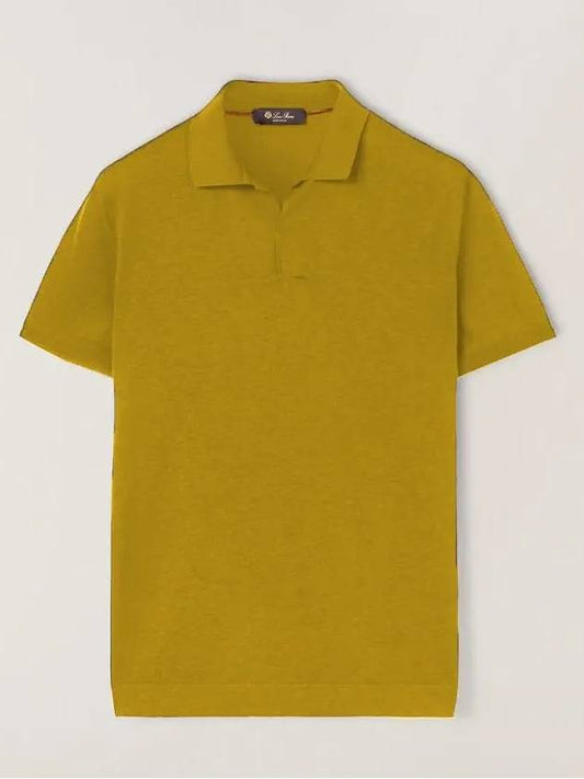 New Bay Cotton PK Shirt Yellow - LORO PIANA - BALAAN.