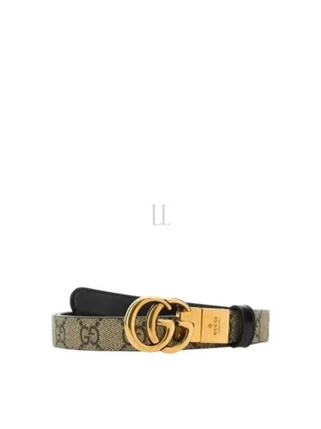 GG Marmont Reversible Thin Belt Grey - GUCCI - BALAAN 2