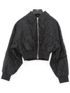 Women's Monogram Logo Bomber Jacket Black - FENDI - BALAAN 2