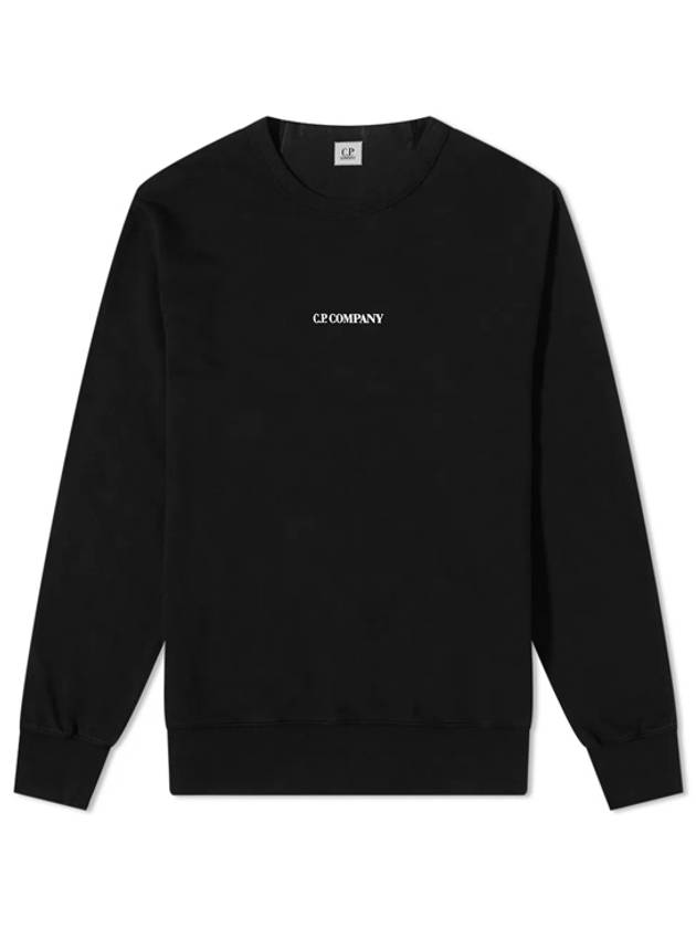 Light Fleece Logo Sweatshirt Black - CP COMPANY - BALAAN 2