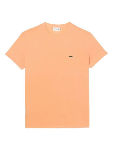 Crew Neck Pima Cotton Jersey Short Sleeve T-Shirt Light Orange - LACOSTE - BALAAN 1