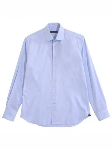 Sky Blue Solid Cotton Dress Shirt C07DSRS03 Light Blue 270681 - CORNELIANI - BALAAN 1