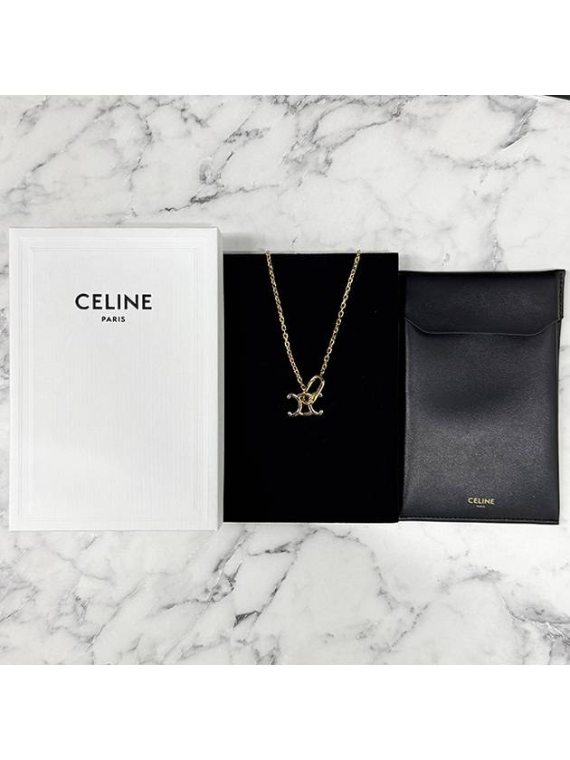 Triomphe Lock Necklace Gold - CELINE - BALAAN 3