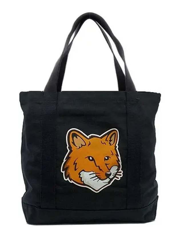 Fox Head Print Tote Bag Black - MAISON KITSUNE - BALAAN 3