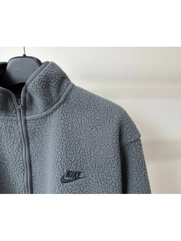 Club Fleece Winterized Zip-Up Jacket Iron Grey - NIKE - BALAAN 7