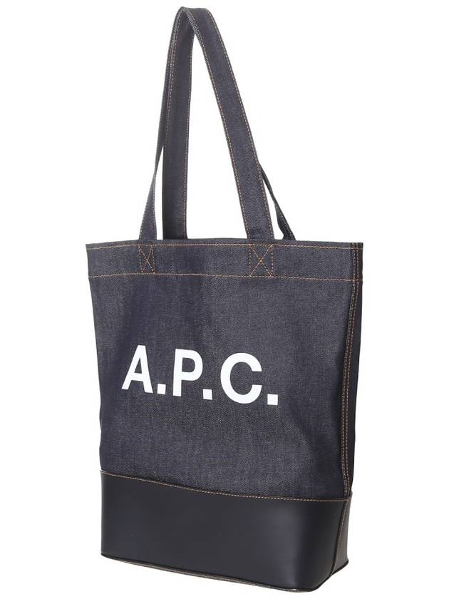 Logo Denim Axelle Tote Bag Navy - A.P.C. - BALAAN 3